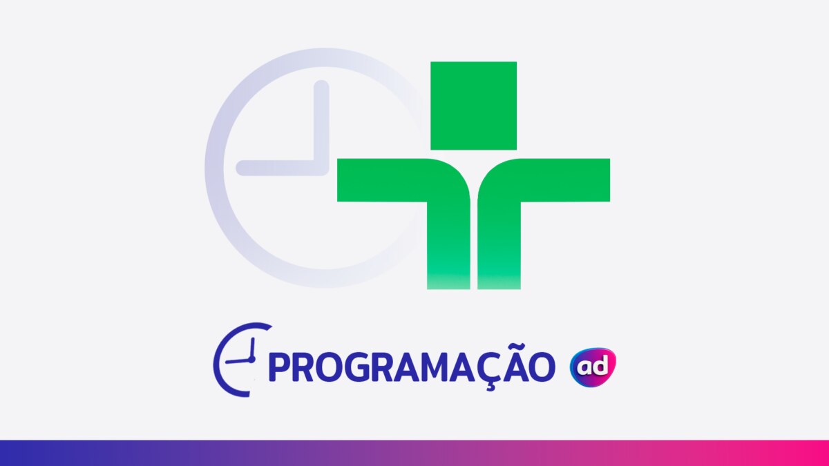 O logo da TV Cultura ao lado de um ícone de relógio, com o título "Programação" em cinza na parte inferior.