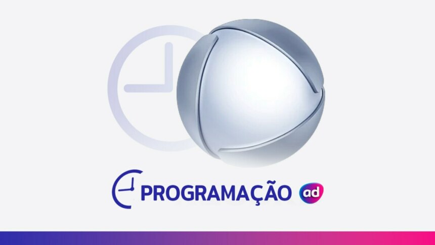 O logo da RECORD ao lado de um ícone de relógio, com o título "Programação" em cinza na parte inferior.