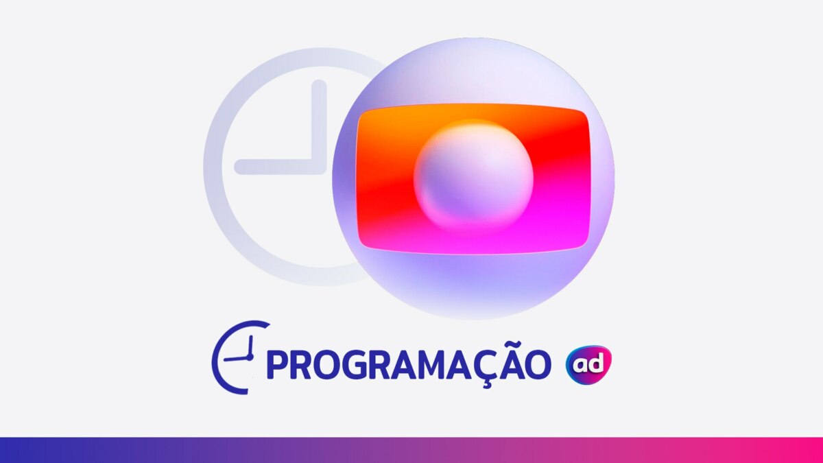O logo da TV Globo ao lado de um ícone de relógio, com o título "Programação" em cinza na parte inferior.