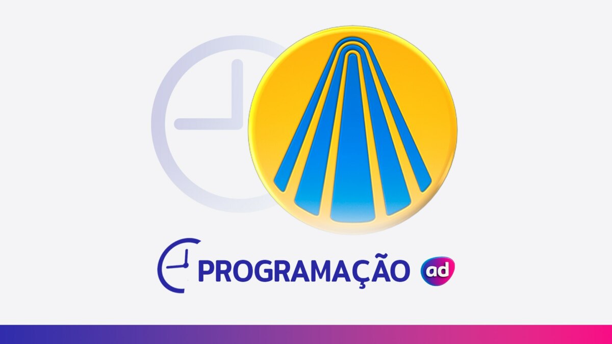 O logo da TV Aparecida ao lado de um ícone de relógio, com o título "Programação" em cinza na parte inferior.