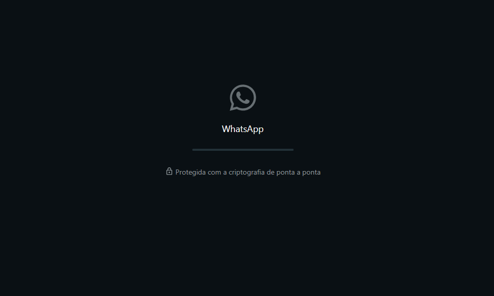 Tela de carregamento do WhatsApp Web com o logo