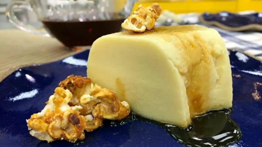 Pudim de pipoca doce em trecho de receita do Mais Você