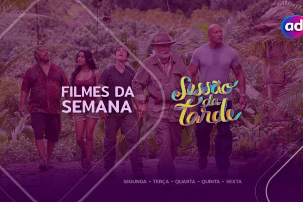 Protagonistas do filme Viagem 2: A Ilha Misteriosa andando em uma floresta na arte dos filmes da semana na Sessão da Tarde da semana 15 a 19 de setembro