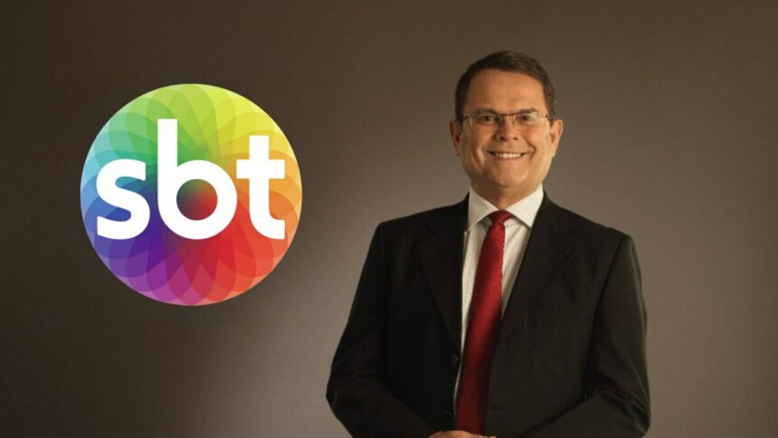 Logo do SBT ao lado de Sidney Rezende