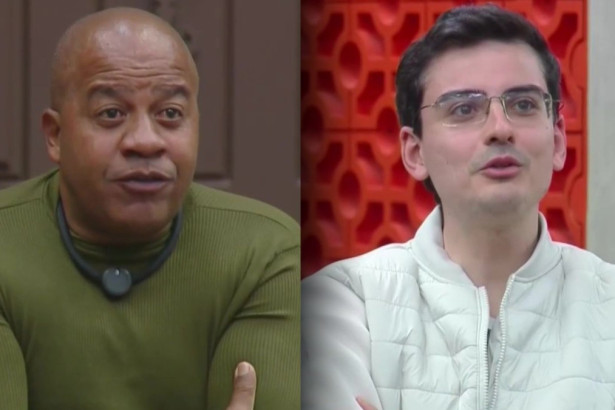 Toninho Tornado e Dudu Camargo em uma montagem na A Fazenda