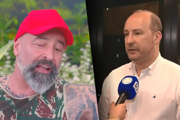 Cristiano Pereira em A Praça é Nossa divide tela com o advogado de defesa da vítima concedendo entrevista ao Cidade Alerta em frente ao microfone da RECORD