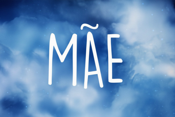 Logo da novela turca Mãe com a palavra entre nuvens, definido da RECORD