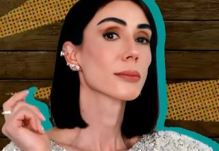 Michelle Barros com blusa brilhosa em arte de A Fazenda 17