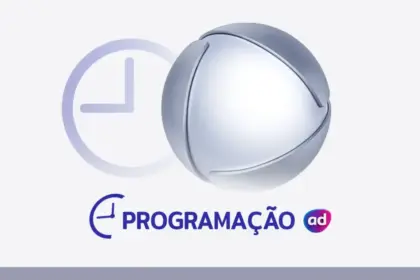 O logo da RECORD ao lado de um ícone de relógio, com o título "Programação" em cinza na parte inferior.