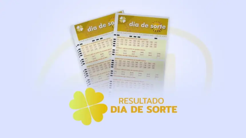 Bilhete amarelo na arte do resultado do Dia De Sorte