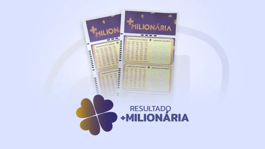 Bilhete azul na arte do resultado da +Milionária