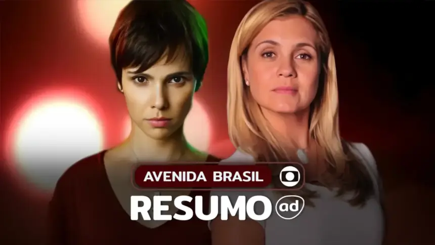 Nina/Rita e Carminha lado a lado na arte do resumo de Avenida Brasil