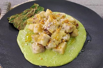 Nhoque de paio com molho de caldo verde em trecho de receita do Mais Você